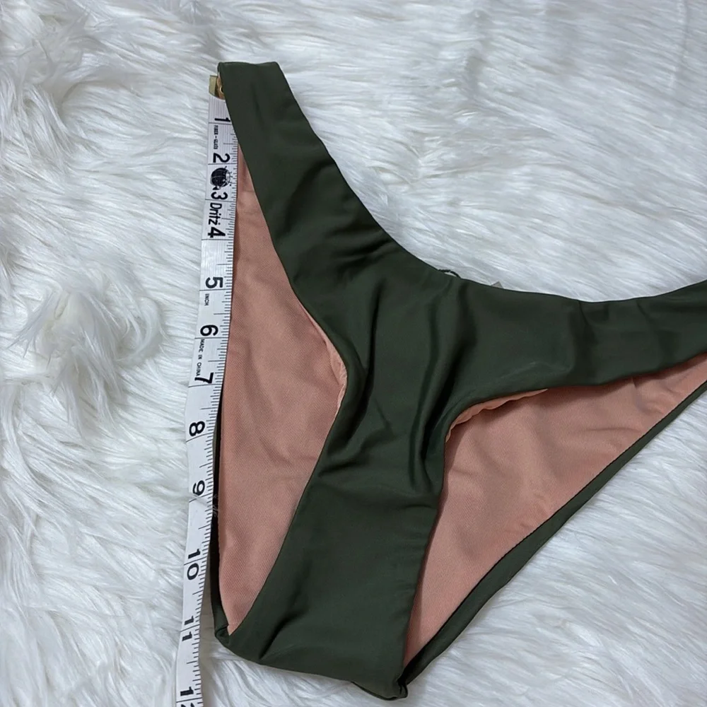NWT J. Crew Green Bikini Swim Bottoms Only XS